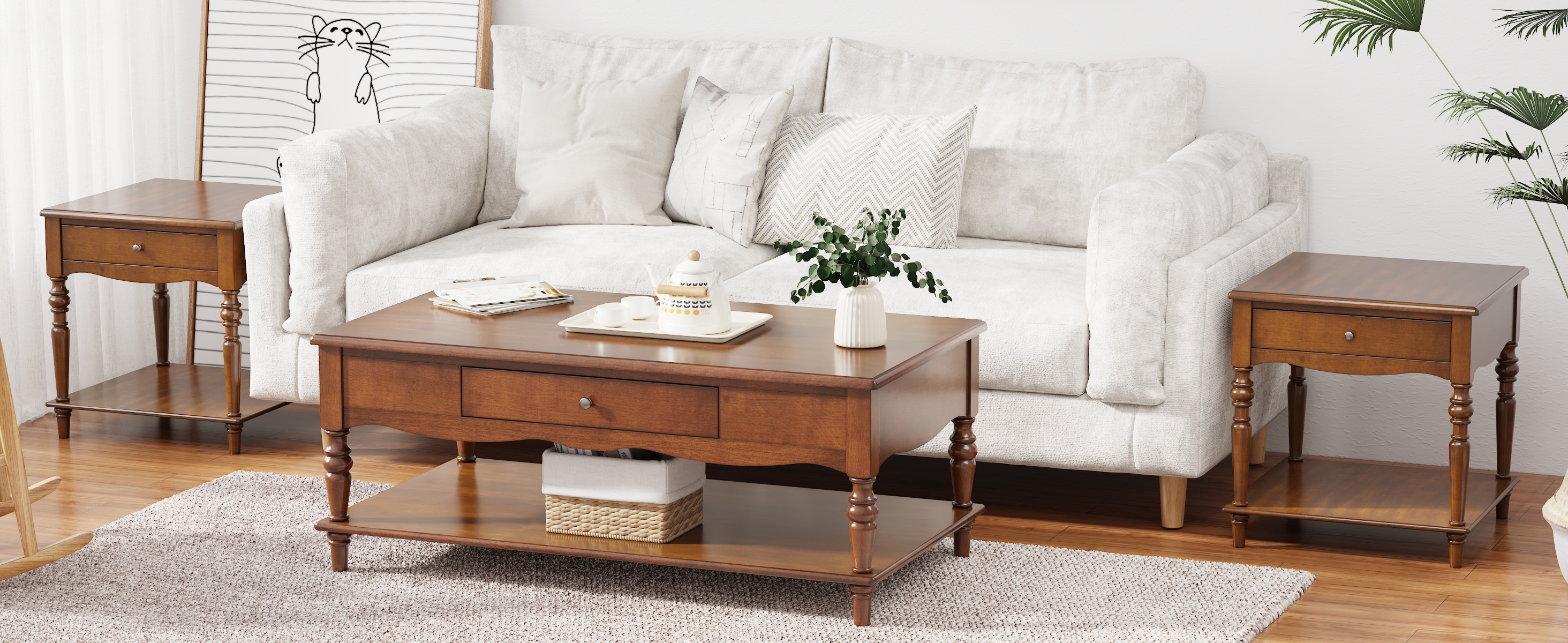 Amazon.com: LEEMTORIG Solid Wood Coffee Table for Living Room